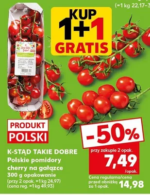 Pomidory cherry na gałązce polskie K-Stąd Takie Dobre promocja w Kaufland