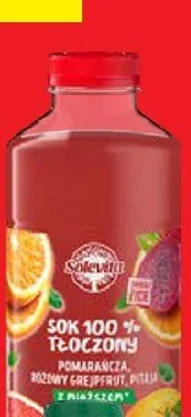 Sok 100% tłoczony pomarańcza różowy grejfrut pitaja Solevita promocja w Lidl
