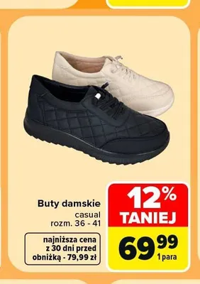 Buty damskie casual promocja w Carrefour