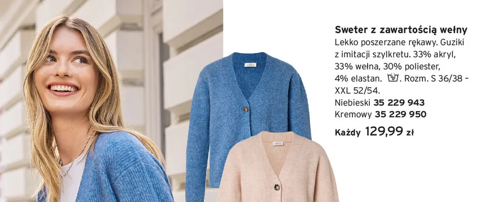 Sweter z zawartością wełny promocja w Tchibo