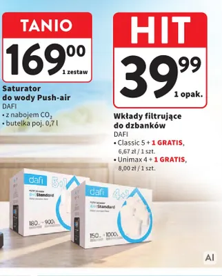 Wkłady filtrujące do dzbanków Dafi Unimax 5-pak promocja w Intermarche