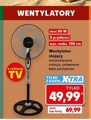 Wentylator stojący 50W 130cm promocja w Kaufland