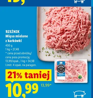 Mięso mielone z karkówki Rzeźnik promocja w Lidl