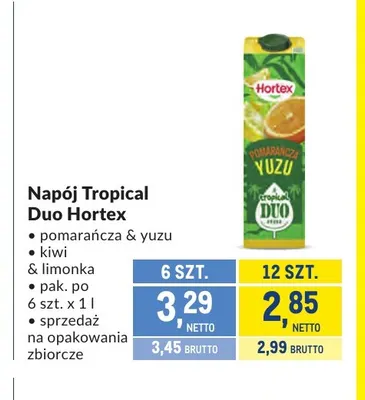 Napój Tropical Duo kiwi & limonka Hortex promocja w Makro