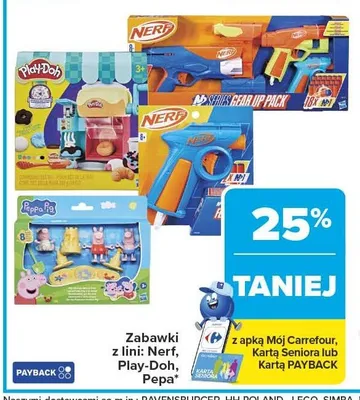 Zabawki z linii: Nerf, Play-Doh, Pepa promocja w Carrefour