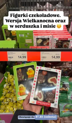 Figurki czekoladowe w serduszka i misie promocja w Aldi