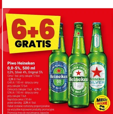 Piwo Heineken Original 5% promocja w Twój Market