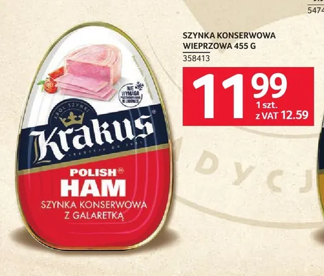 Szynka konserwowa wieprzowa Krakus promocja w Selgros