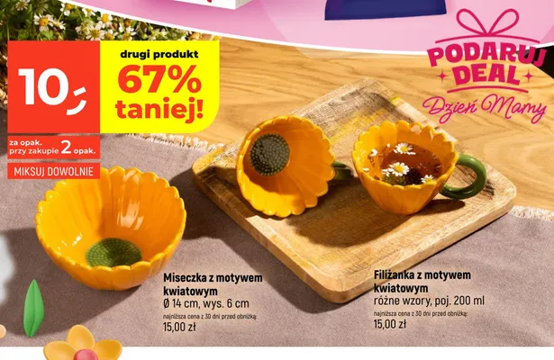Filiżanka z motywem kwiatowym poj. 200ml promocja w Dealz