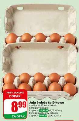Jaja świeże ściółkowe rozmiar M promocja w Dino