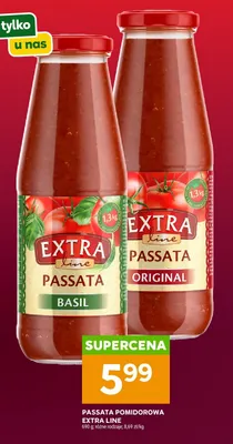 Passata pomidorowa Extra Line Basil promocja w Stokrotka