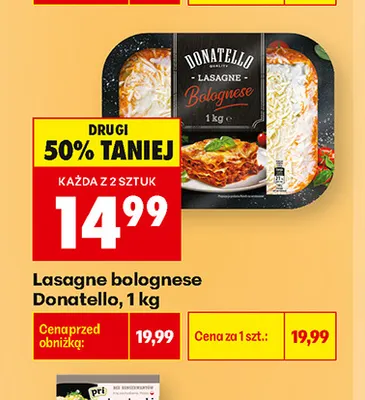 Lasagne bolognese Donatello promocja w Biedronka