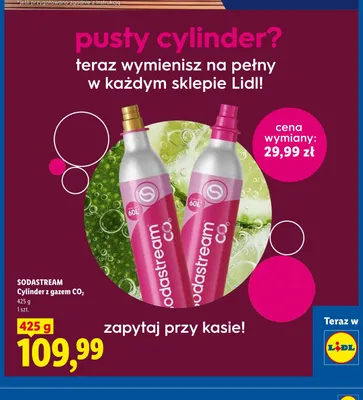 Cylinder z gazem CO2 Sodastream promocja w Lidl