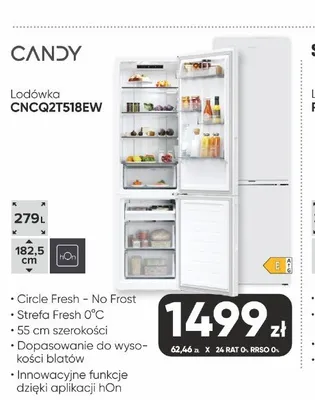 Lodówka CANDY CNCQ2T518EW promocja w Max Elektro