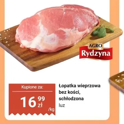 Łopatka wieprzowa bez kości schłodzona luz Agro Rydzyna promocja w Dino