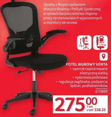 Fotel biurowy Venta promocja w Selgros