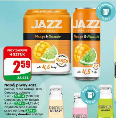 Napój piwny Jazz puszka różne rodzaje promocja w Dino