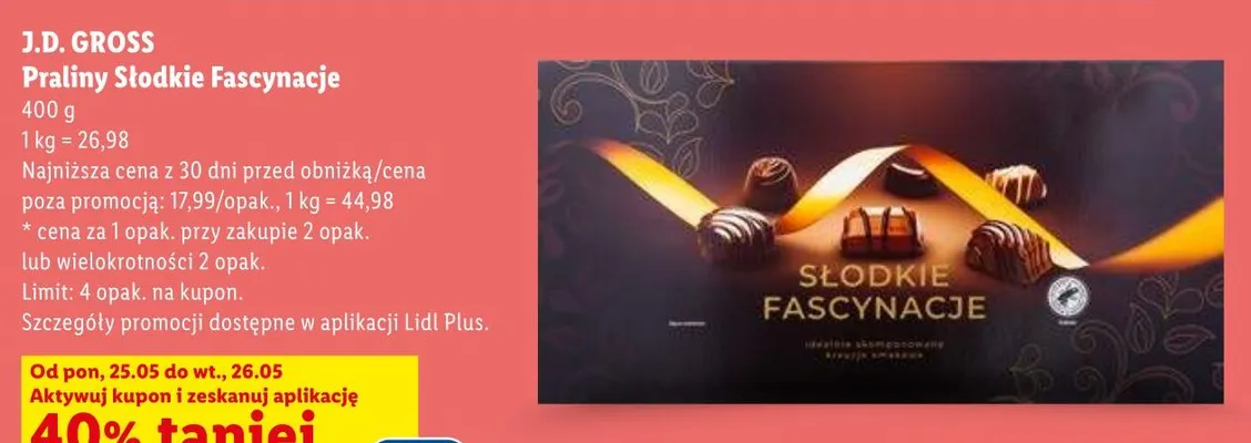 Praliny Słodkie Fascynacje J.D. Gross promocja w Lidl