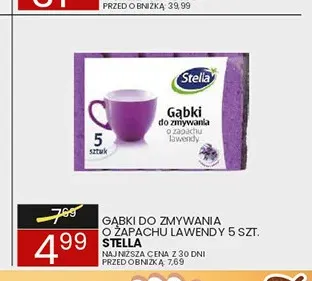 Gąbki do zmywania o zapachu lawendy Stella promocja w Wafelek