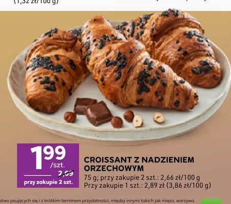 Croissant z nadzieniem orzechowym promocja w Stokrotka