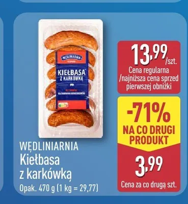 Kiełbasa z karkówką Wędliniarnia promocja w Aldi