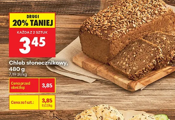 Chleb żytni słonecznikowy Oskroba promocja w Biedronka