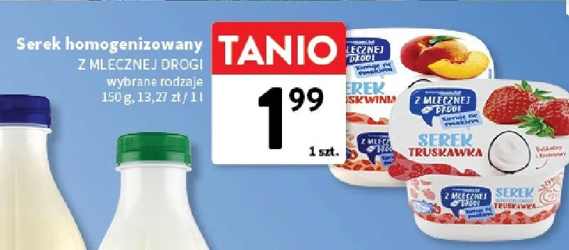 Serek homogenizowany Z Mlecznej Drogi truskawkowy promocja w Intermarche