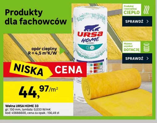 Wełna Ursa Home 33 150 mm promocja w Leroy Merlin