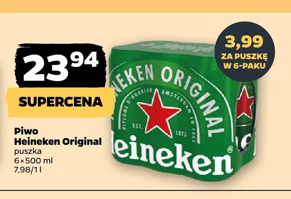 Piwo Heineken Original 6-pak 500 ml promocja w Netto