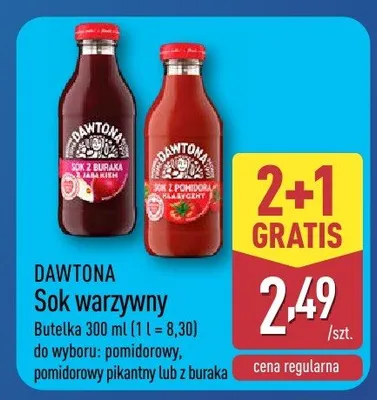 Sok warzywny pomidorowy pikantny Dawtona promocja w Aldi