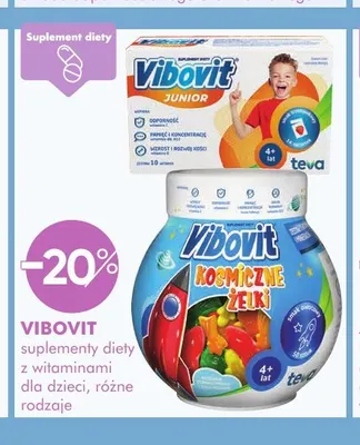 Suplementy diety z witaminami dla dzieci Vibovit promocja w Super-Pharm