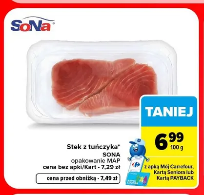 Stek z tuńczyka Sona promocja w Carrefour