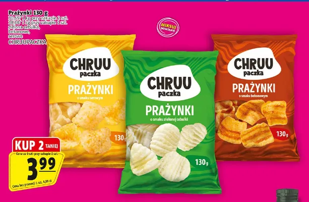 Prażynki o smaku serowym Chruupaczka promocja w Prim Market