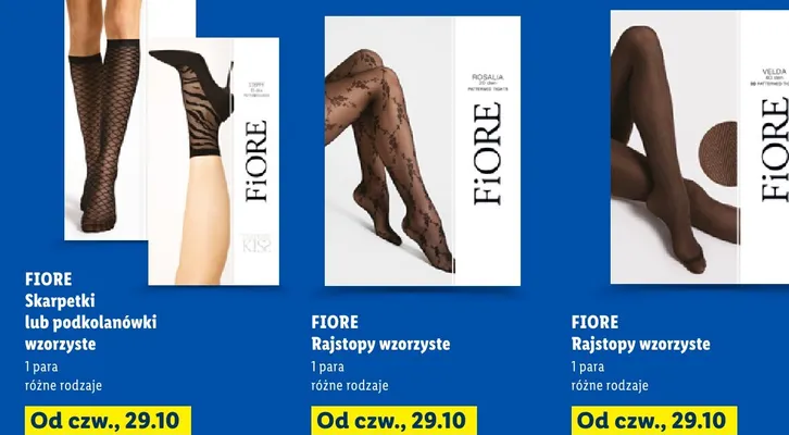 Skarpetki wzorzyste Fiore promocja w Lidl