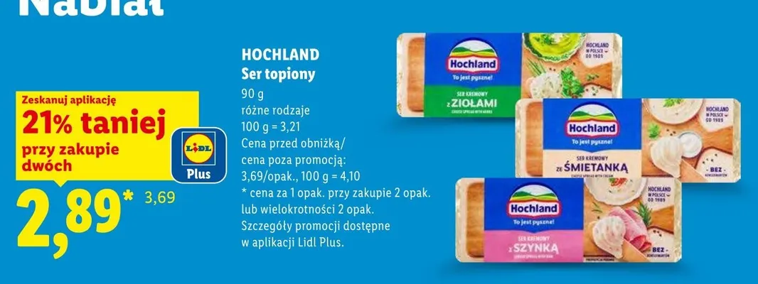 Ser topiony Hochland z ziołami promocja w Lidl