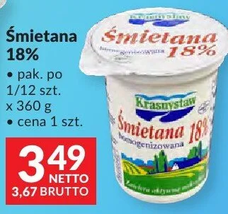 Śmietana 18% promocja w Makro