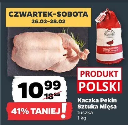 Kaczka pekin tuszka promocja w Netto