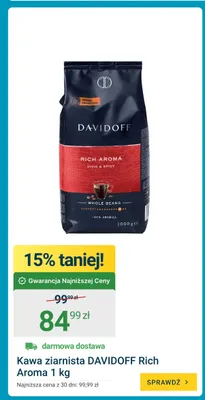 Kawa ziarnista DAVIDOFF Rich Aroma promocja w ERLI
