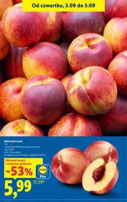 Nektarynki luzem promocja w Lidl