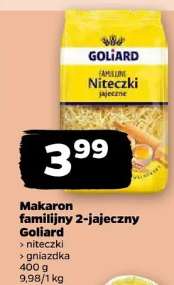 Makaron familijny 2-jajeczny niteczki Goliard promocja w Netto