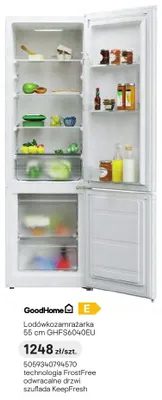 Lodówkozamrażarka GoodHome 55cm GHFS6040EU promocja w Castorama