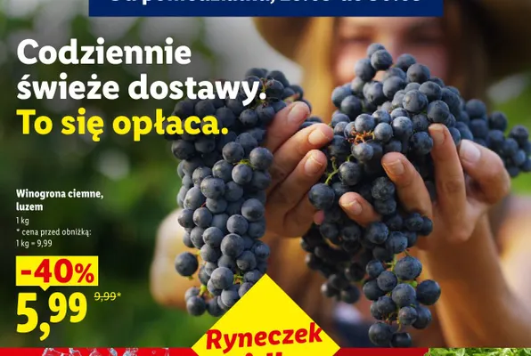 Winogrona ciemne luzem Ryneczek Lidla promocja w Lidl