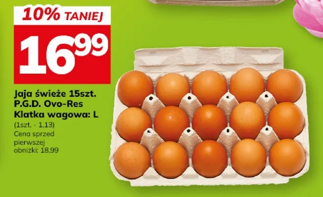 Jaja świeże Klatka wagowa: L promocja w Hitpol