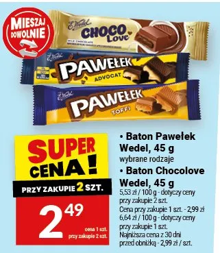 Baton Chocolove Wedel promocja w Twój Market