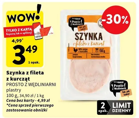 Szynka z fileta z kurczak plastry promocja w Intermarche
