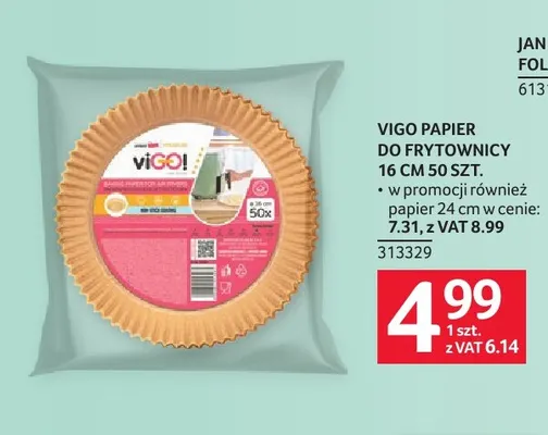 Papier do frytownicy 24 cm ViGO! promocja w Selgros