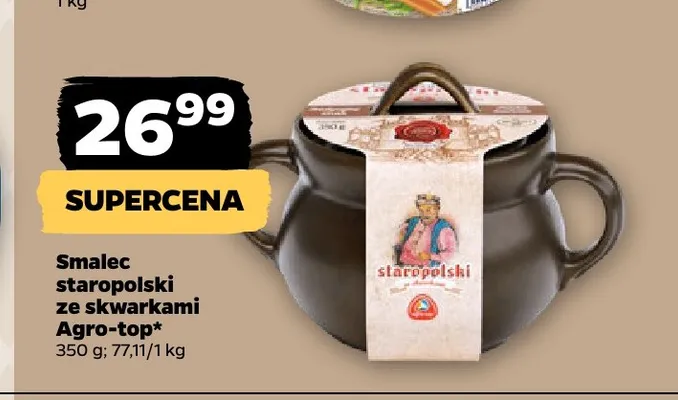 Smalec staropolski ze skwarkami Agro-top promocja w Netto