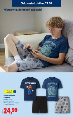 Piżama chłopięca z bawełną promocja w Lidl