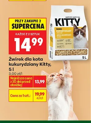 Żwirek dla kota kukurydziany promocja w Biedronka