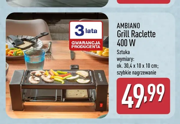 Grill raclette Ambiano promocja w Aldi